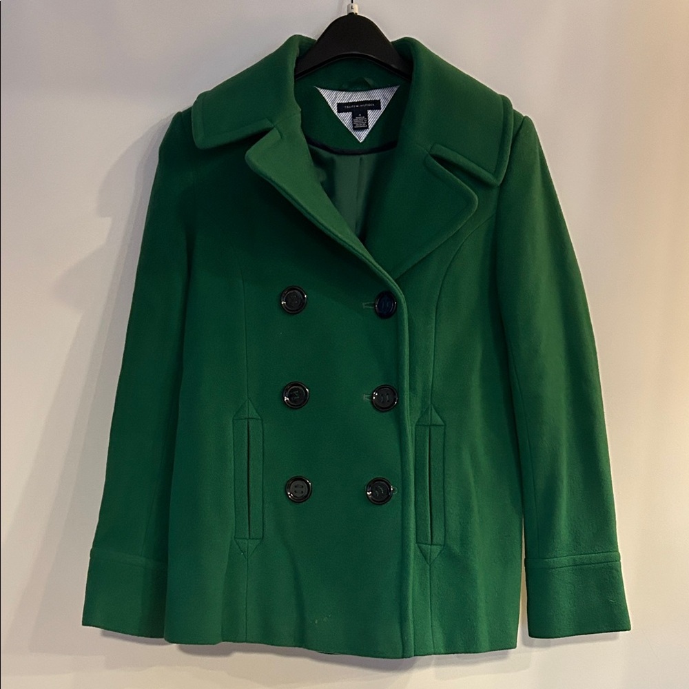 Tommy Hilfiger Classic Green Pea Coat - Women’s Size 4 - Picture 1 of 12